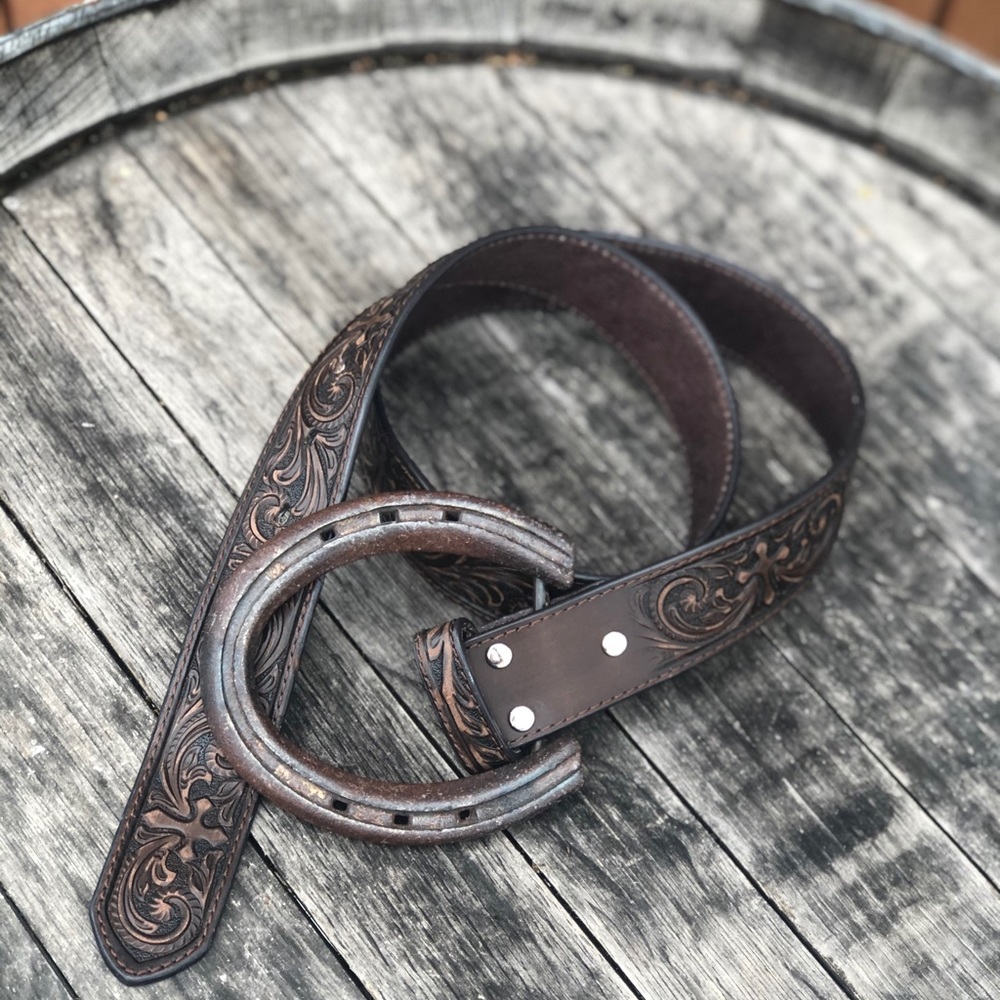 Justin Western Belt with Custom Buckle